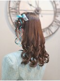 お花ハーフアップ