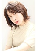 オリーブベージュボブ/耳かけボブ/ショコラブラウン