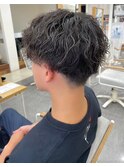 Men'sスタイル/ツイストパーマ×アッシュブラック10代/20代/30代