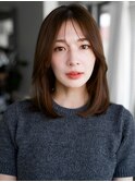 ☆フェミニンロング大人かわいいぱっつん前髪レイヤーカット小顔