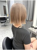 【福岡美容室/小山田】ハイトーンボブ×ミルクティーベージュ
