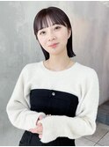 顔周りレイヤー韓国ヘア美髪くびれヘアミディアム_F90024