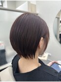 ピンクブラウンカラー＊丸みショート