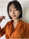 本厚木◎黒髪ボブ髪質改善トリートメント◎小顔シースルーバング