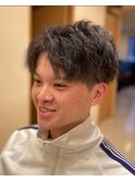 アップバングパーマショート