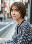 30代40代50代絶壁解消ひし形小顔前下がりショートボブ【越谷】