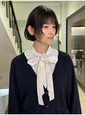 馬渕ミルクティーブロンド/ダークブルー/デジタルパーマ/栄