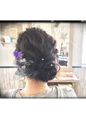プリザーブドフラワー付きヘアセット