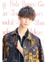 ネイビー(NAVY)&nbsp;くせ毛風パーマ☆ネープレスソフトツーブロックフェザーマッシュ