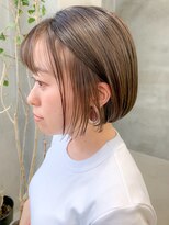 テトヘアー(teto hair) スリークボブ、インナーハイライト、アッシュ、シースルー