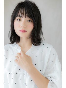 カバーヘア ブリス 上尾西口店(COVER HAIR bliss) 大人かわいいシースルーバング黒髪韓国風ボブY上尾20代30代40代