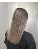 外国人風バレイヤージュ_アースカラー_くびれヘアツートンカラー