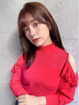 オーブ ヘアー カラ 今福鶴見店(AUBE HAIR cara) 20代・30代_ショコラブラウンミディ