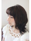 [KURAKU] 耳掛けマッシュショート/30代/40代/前髪あり/パーマ