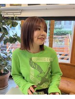 ツネ ヘアアンドヘッドスパ(TsuNE hair&head spa) オレンジブラウンロブ