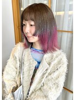 ヘアーズルネッタアベノ(HAIR'S Lunetta abeno) グレージュ×ピンク　グラデーション【HAIR'S Lunetta 井上】