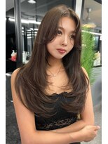 ランズ(LANDS)&nbsp;ベージュブラウン　レイヤーカット 【韓国ヘア 大阪 梅田】