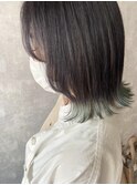 裾カラー・ミントグリーン・外ハネ・デザインカラー