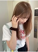 レイヤーカット ひし形シルエット ミルクティーベージュ 透明感
