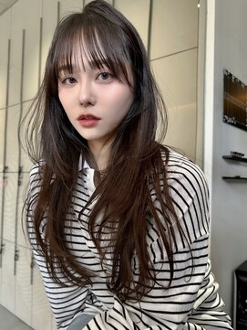 ミンクス 銀座店(MINX) 【MINX】顔まわり似合わせカット＋暗めカラーロング_銀座