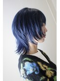:ボブウルフ　:ブルーブラック　:ブルー　:ネイビー　:青髪