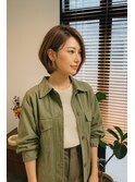 まわりと差がつく大人ショート×オリーブグレージュ