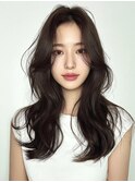韓国ハッシュカット×レイヤーカットベージュカーテンバング