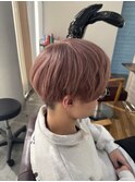 トリプルカラー/メンズショート/ピンクベージュ/髪質改善