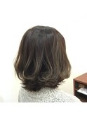 春パーマブルージュ肩ラインスイングボブ