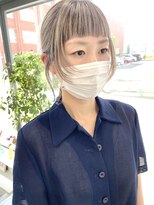 ヘアー アイス 御器所本店(HAIR ICI)&nbsp;顔まわりデザインカット×ホワイトベージュ