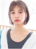大人可愛い20代30代40代小顔すっきりショートボブ×ラテベージュ