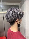 ハイトーン/シルバー/メンズカット/マッシュ/10代20代