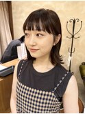 ボブ/ロブ/切りっぱなし/ミディアム/前髪カット/結べるボブ/銀座