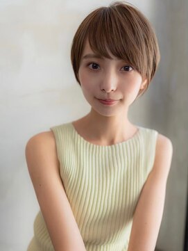 イオ 本厚木(io) 20代30代大人かわいい丸みショートベージュカラー前髪