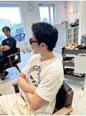 メンズショート/スパイキーショート/アッシュブラック