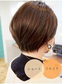 20代～50代☆丸みショートボブくびれヘア☆髪質改善ブラウン