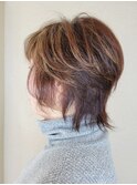 40代50代60代×ショートウルフ×イノアカラー×ハイライト