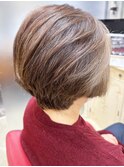 20代30代40代大人3Dカラーミルクティーアッシュショートボブ