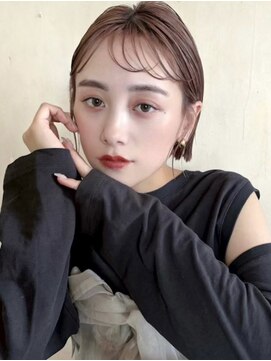 ミンクス渋谷スマートサロン(MINX shibuya smart salon) ショート 姫カット ダークアッシュ 魅力倍増カール シアーカラー