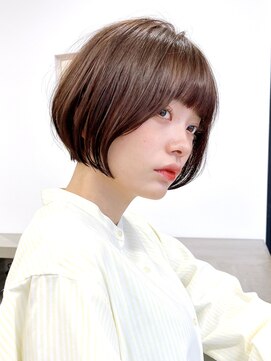 セイドット フクオカ(Say.FUKUOKA) 【Say.福岡】丸みショートボブ×アッシュブラウン×ぱっつん前髪