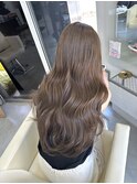 ブラウンベージュ　イルミナカラー　ブリーチなしダブルカラー