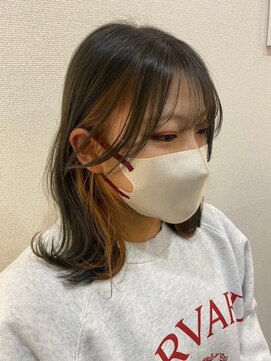 美容室 フォーリア Foglia 肩下ボブ インナーカラー