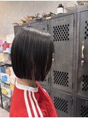 ボブスタイル黒髪暗髪☆大人可愛い×切りっぱなし20代30代40代