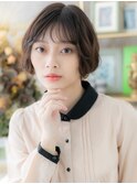 オリーブカラーマッシュパーマショートボブc5浦和20代30代40代