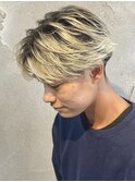 メンズセンターパートフェザーパーマニュアンス群馬高崎眉毛