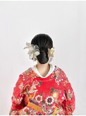 毛流れ変形 シニヨン 和装