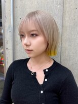 サンク 原宿 表参道(cinq)&nbsp;ダメージレスなブリーチカラーで作るホワイト&イエローカラー