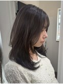 桑名ロングレイヤーカットハッシュカット透明感カラー重めロング