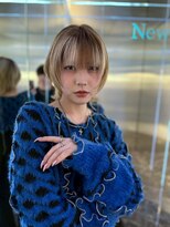 ニューワン バイ ネイバー 立川(Newone by neighbor)&nbsp;デザインブリーチカラー×ウルフ〈立川/ブリーチ/ケアブリーチ〉