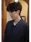 センターパートマッシュニュアンスパーマ韓国ヘアカルマヘア